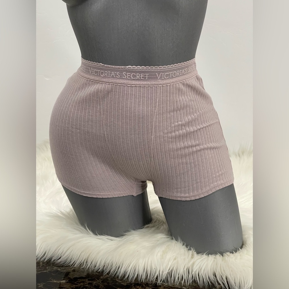 Victoria’s Secret Logo Lace Cotton High-Waist Boyshort Panty Underwear. NWT